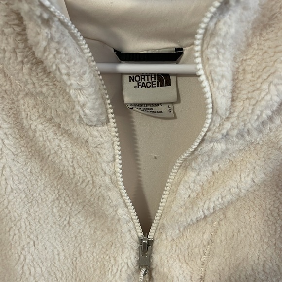 Off White/Cream Fleece/Sherpa North Face Jacket - Picture 3 of 6